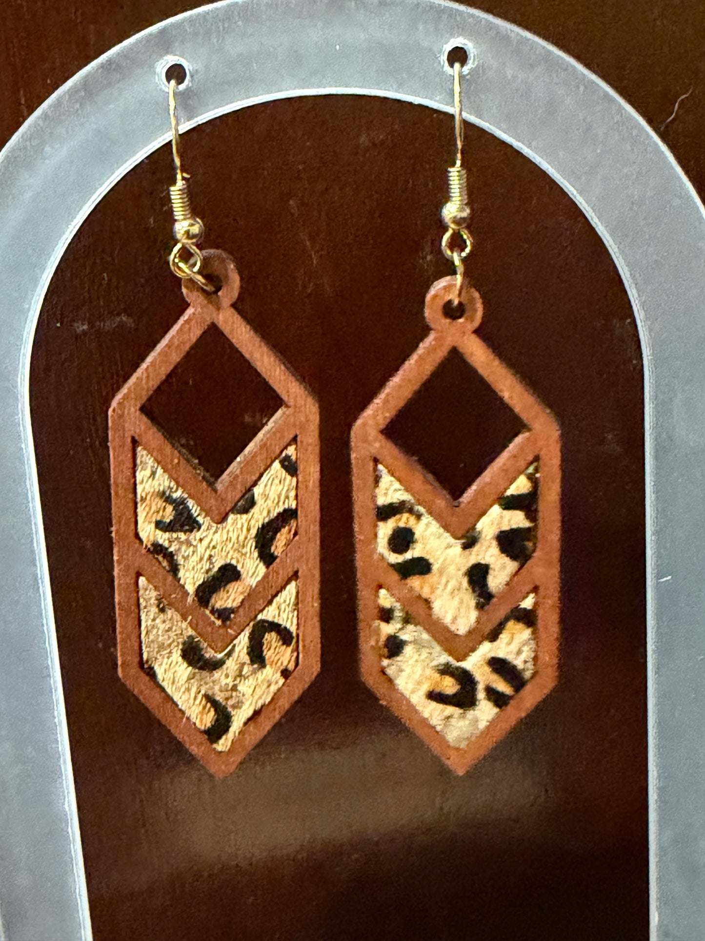 Leopard Wood Earrings