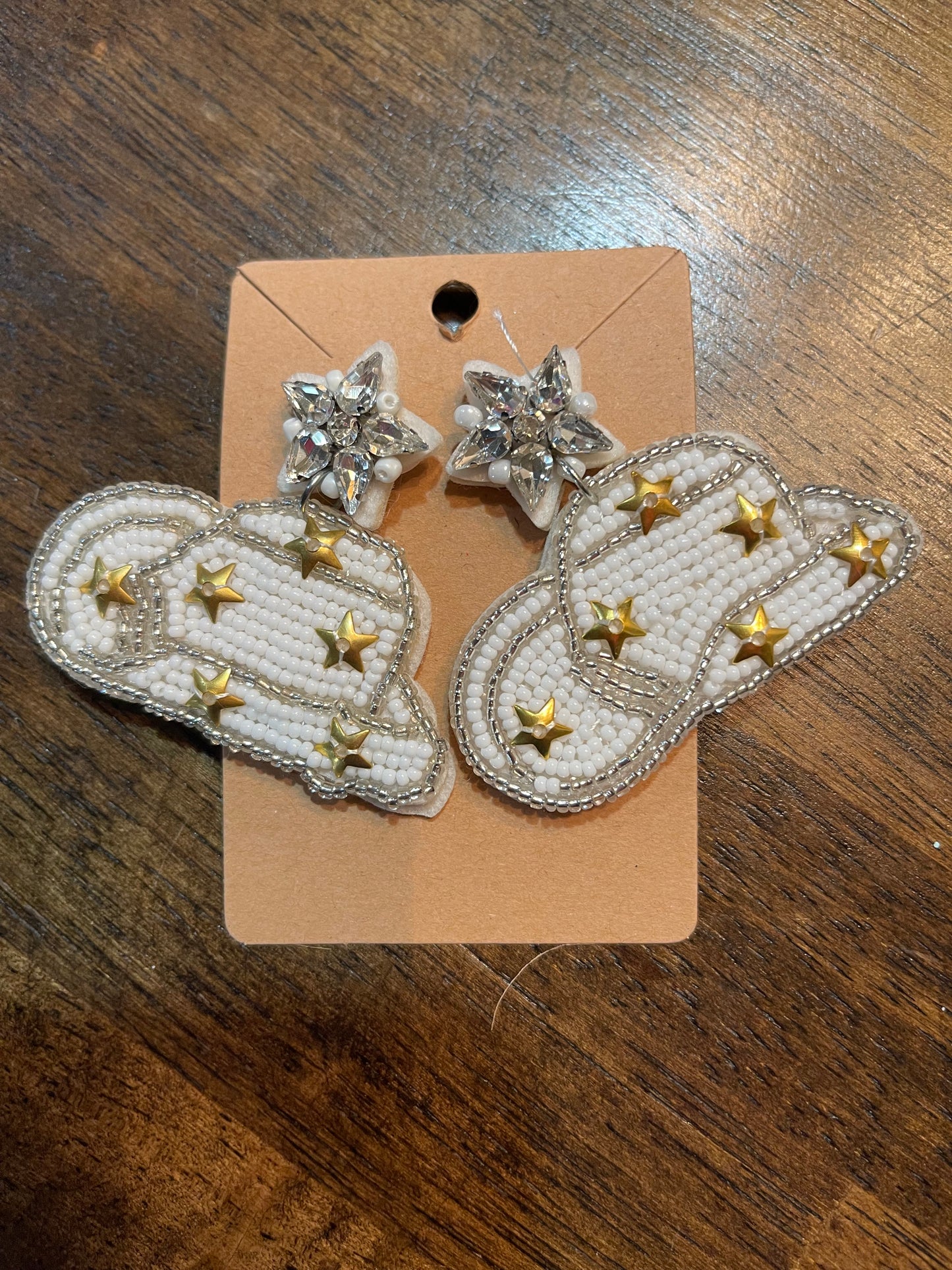 Cowboy Hat Beaded Earring