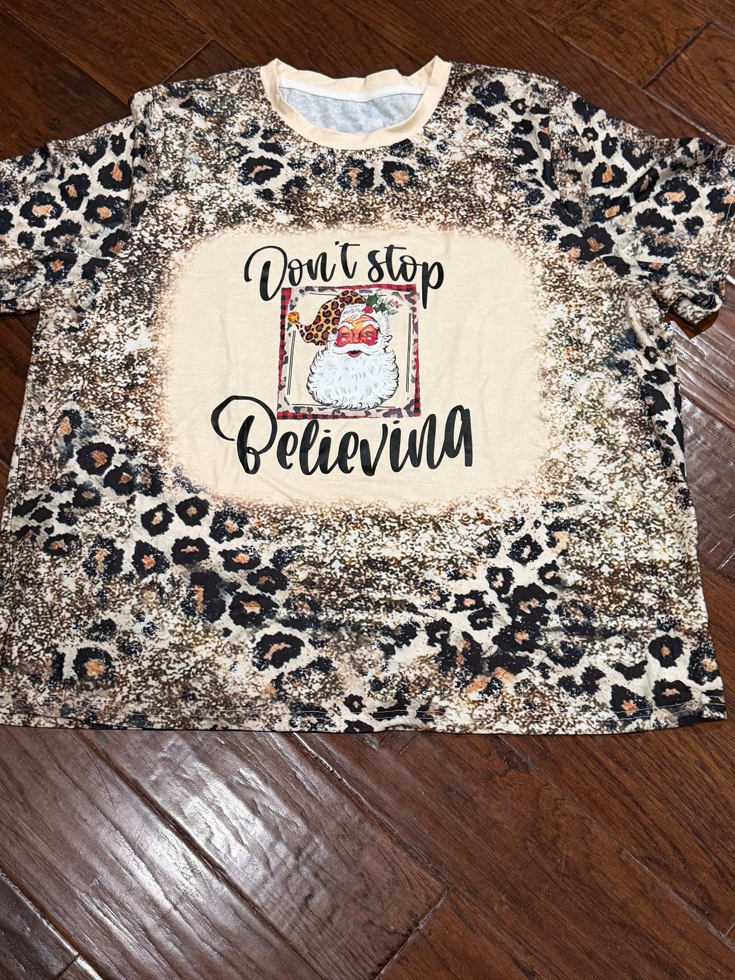 Don’t Stop Believing Faux Bleach Tee