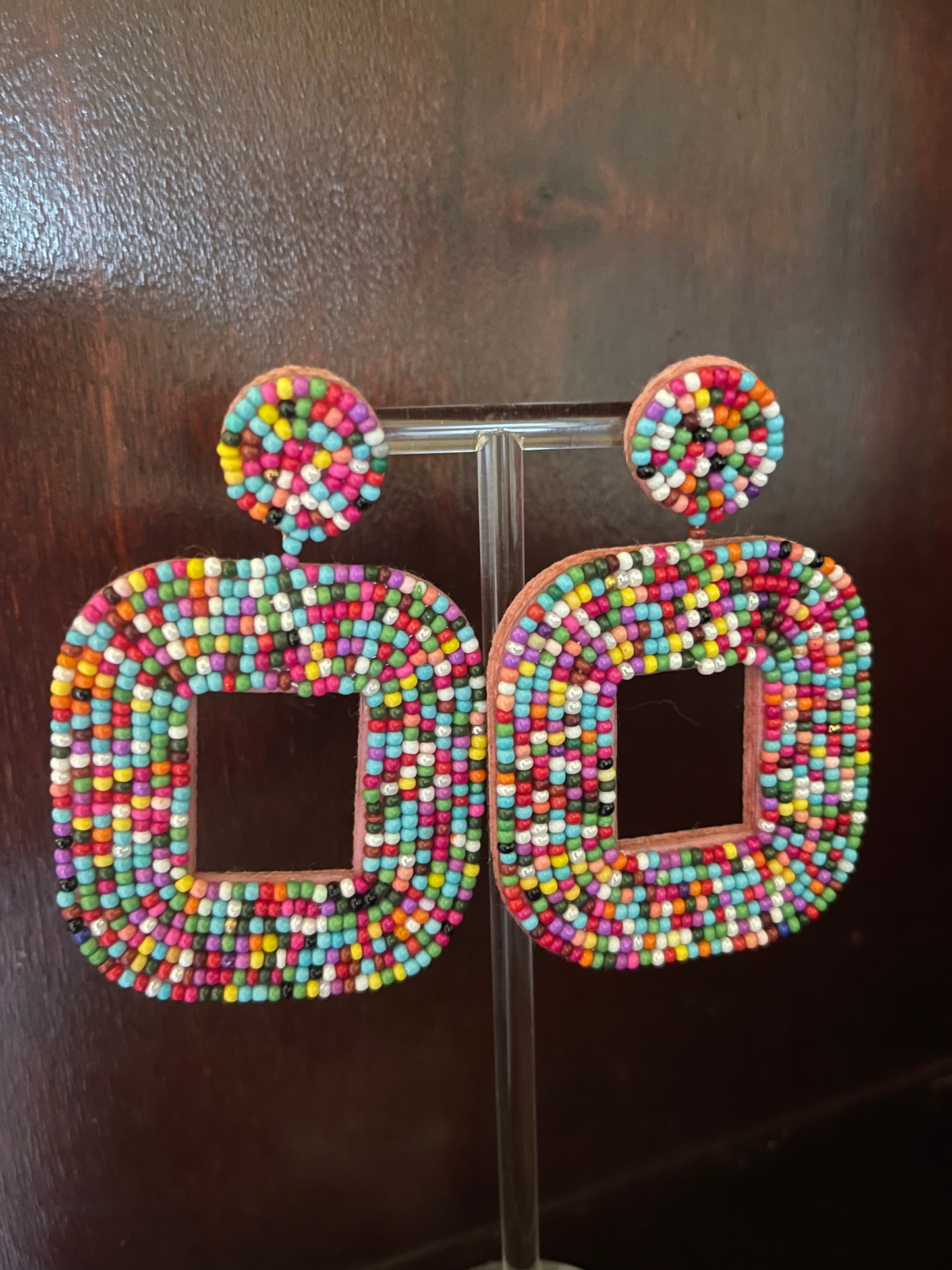 Colorful Beaded Drop Earring