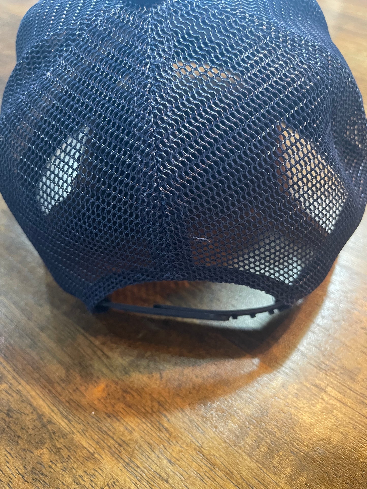 Navy Trucker Cap with Pink Embroidered Bow