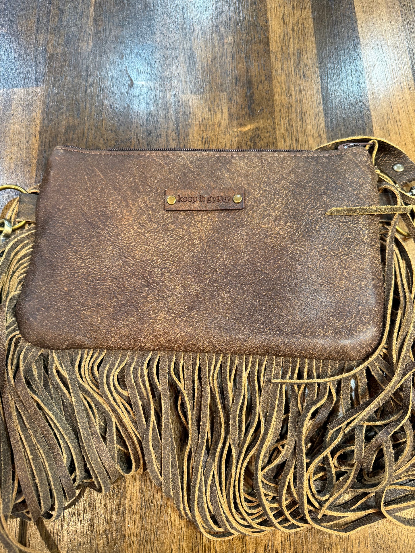 Keep It Gypsy Pink Glitter Crossbody with Fringe