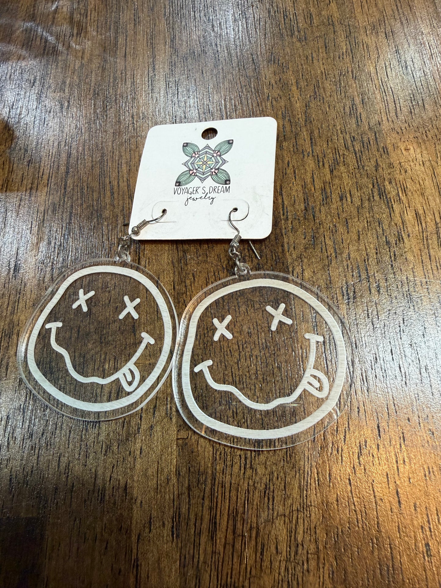 Voyager’s Dream Acrylic Smiley Face Earrings