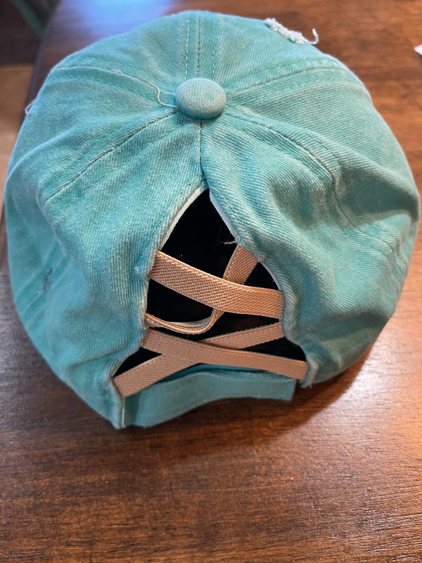 Pug Turquoise Ponytail Cap