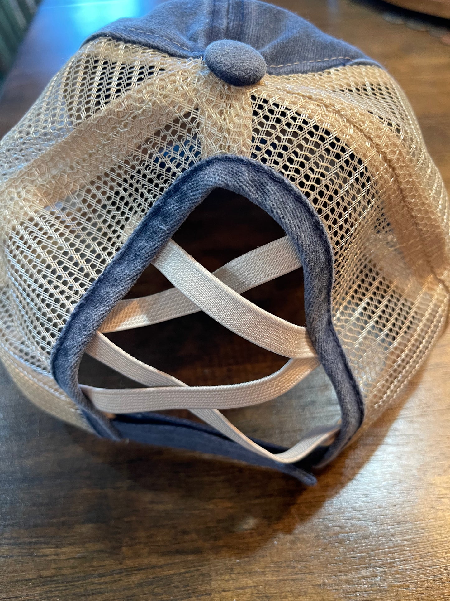 Dog Love Denim Ponytail Trucker Cap