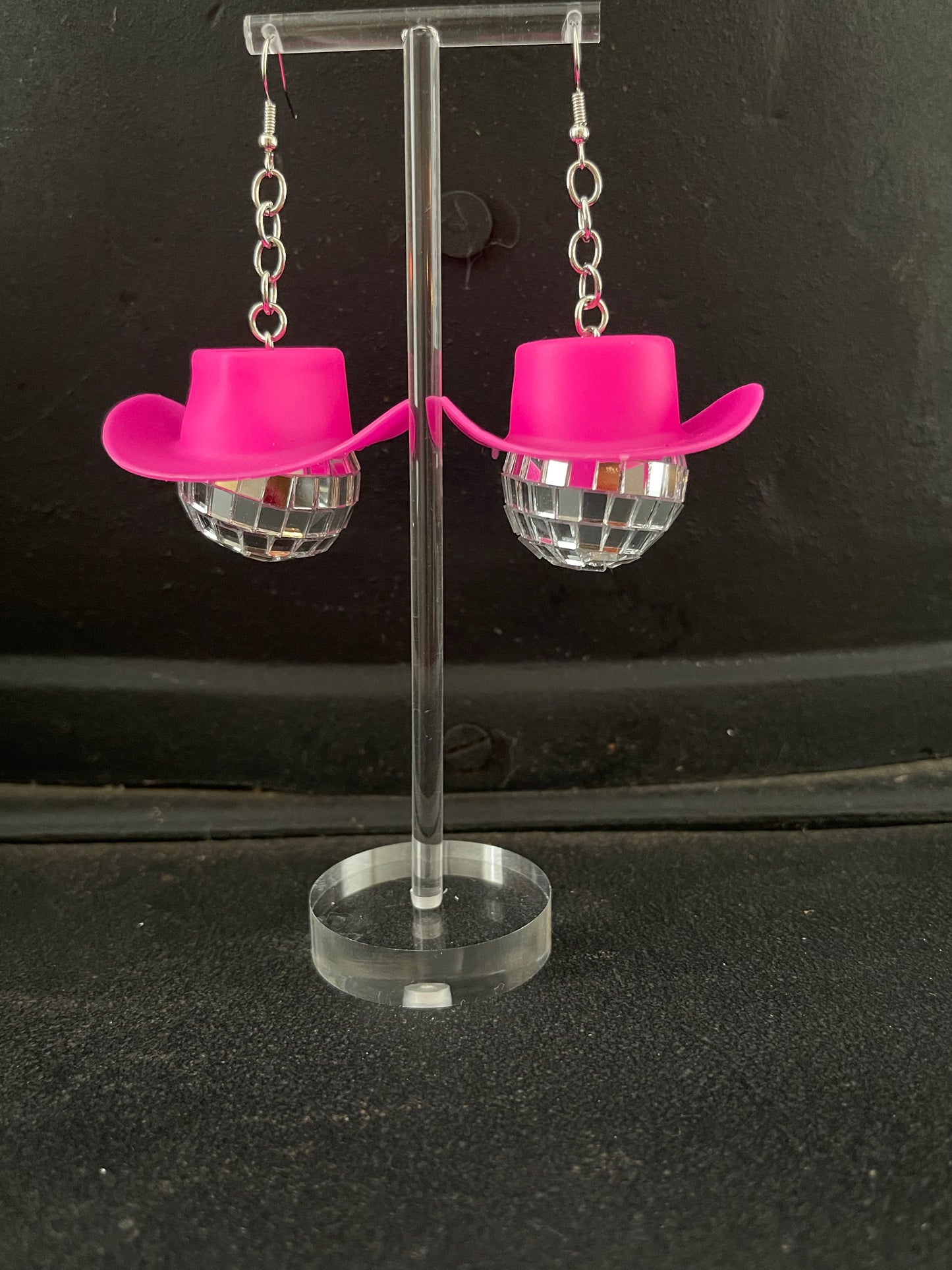 Disco Ball Cowboy Hat Earrings