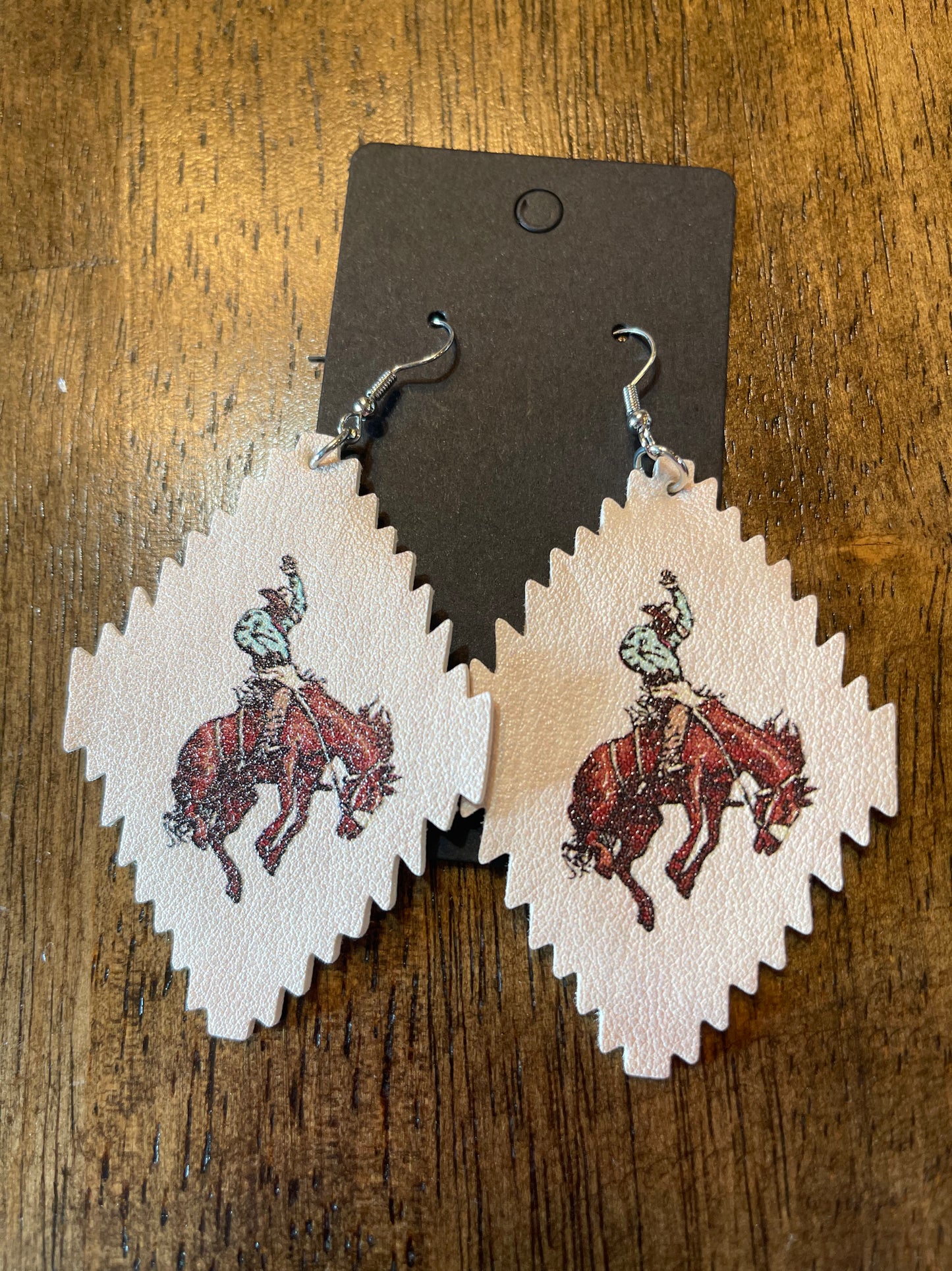 Faux Leather Cowboy Earrings