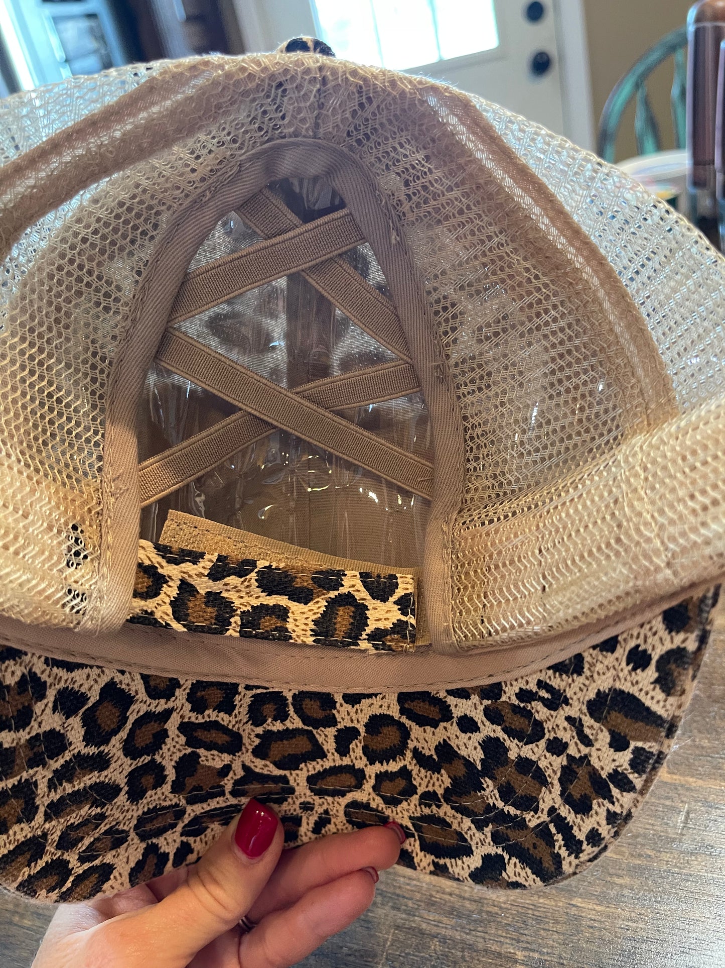 Women’s Leopard Ponytail Cap Zero Clucks Given Patch