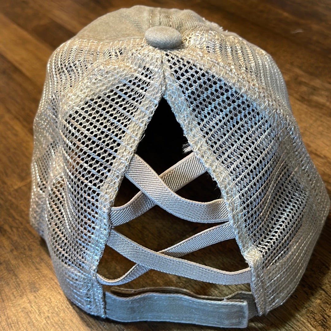 Zero Clucks Given Tan Ponytail Cap