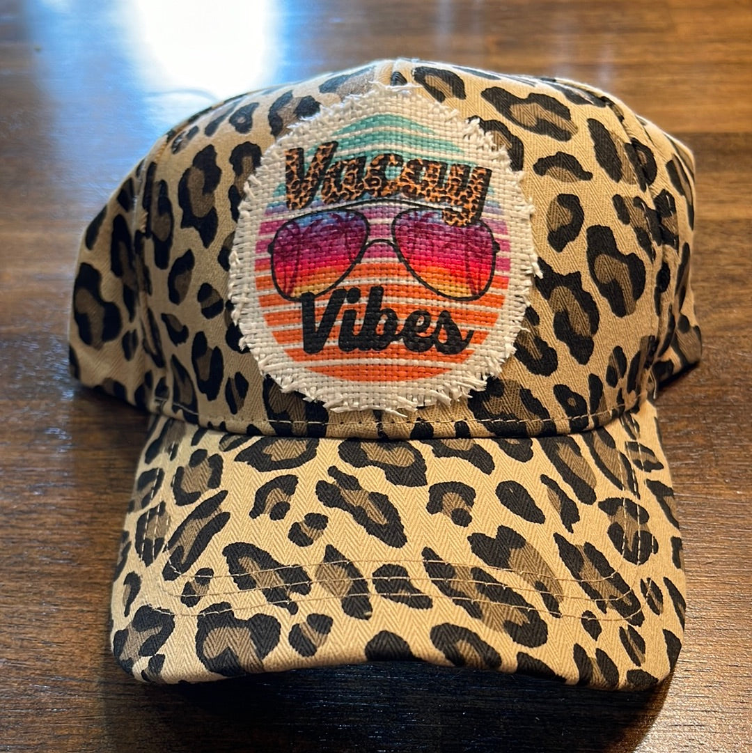 Leopard Cap with Vacay Vibes Patch