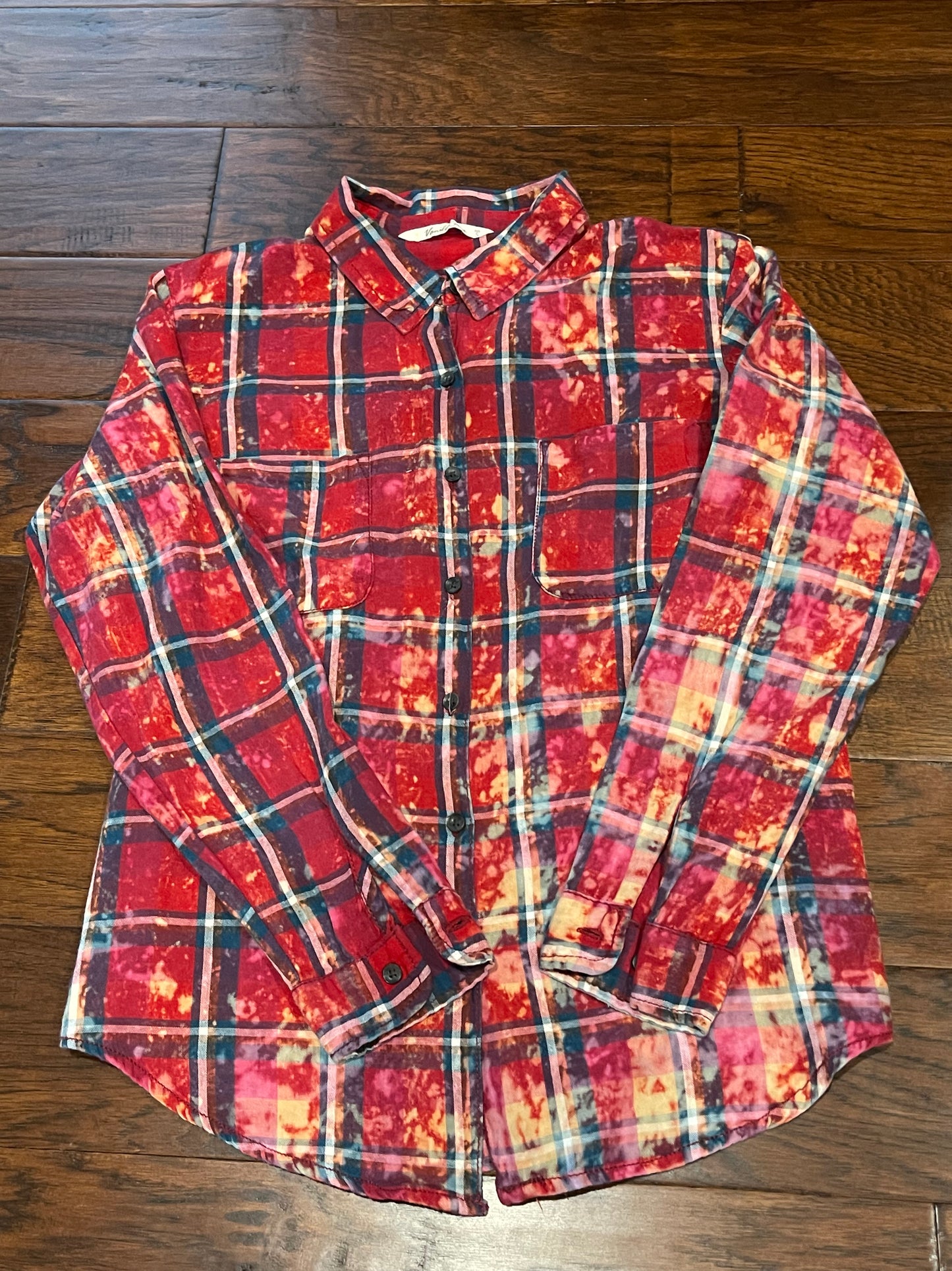 Red Bleached Plaid Small Kansas Jayhawks