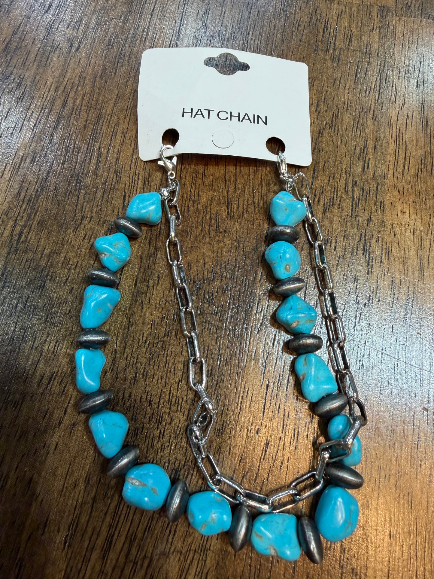 Turquoise and Silver Double Hat Chain