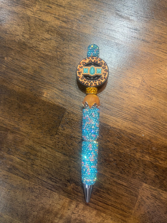 Turquoise Mom Beaded Bling Pen