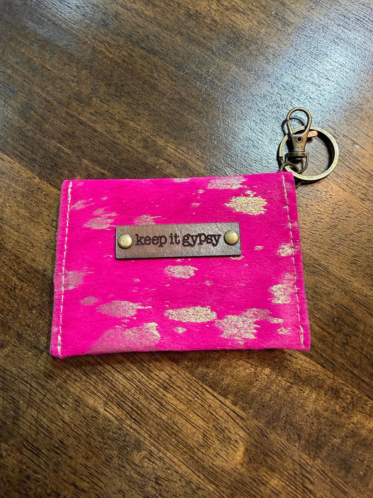 Keep It Gypsy Dolly Hot Pink Hair On Hide Card Holder