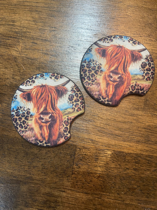 Highland Cow Car Coaster