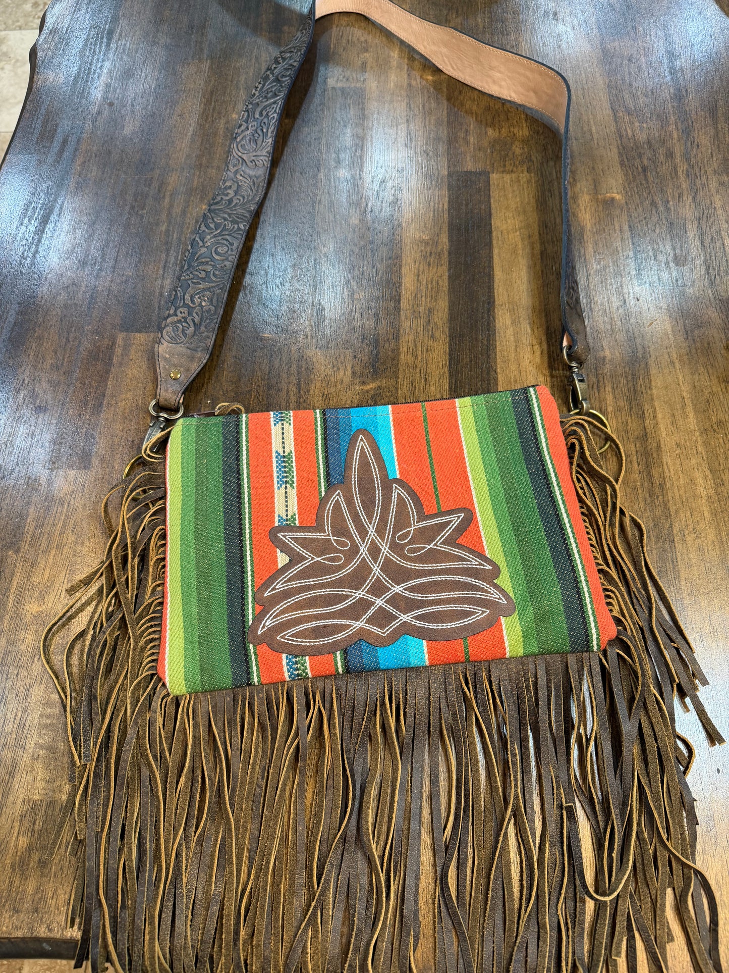 Keep It Gypsy Serape Fringe Crossbody Bag