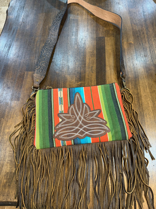 Keep It Gypsy Serape Fringe Crossbody Bag