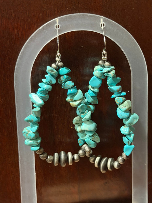 Turquoise Navajo Bead Earrings