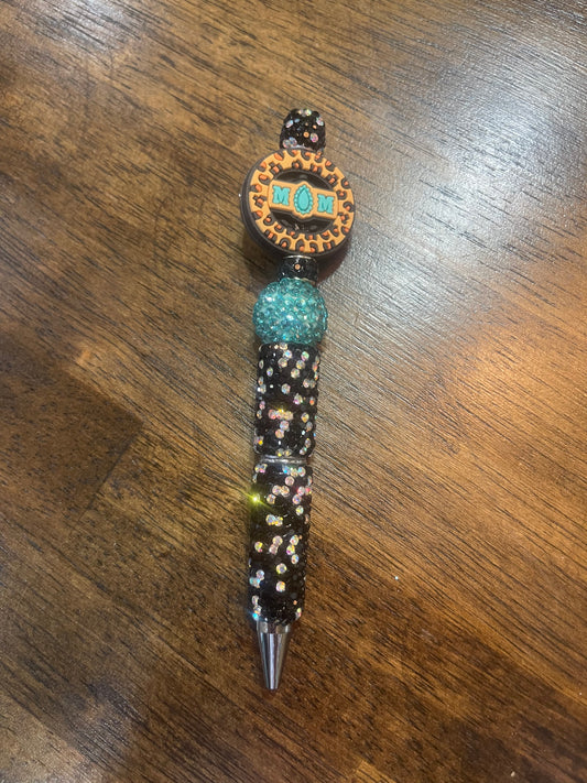 Black Mom Beaded Bling Pen