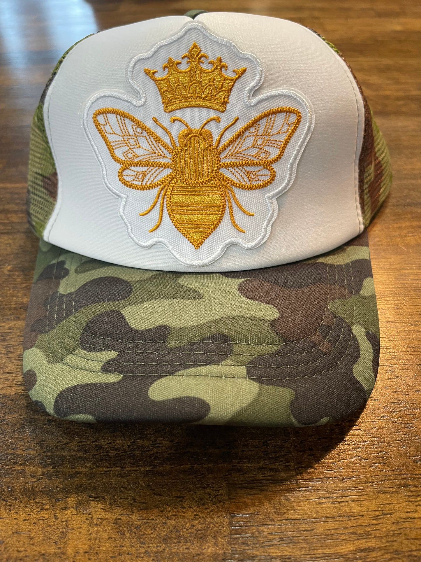 Queen Bee Camo Trucker Cap