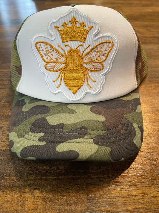 Queen Bee Camo Trucker Cap