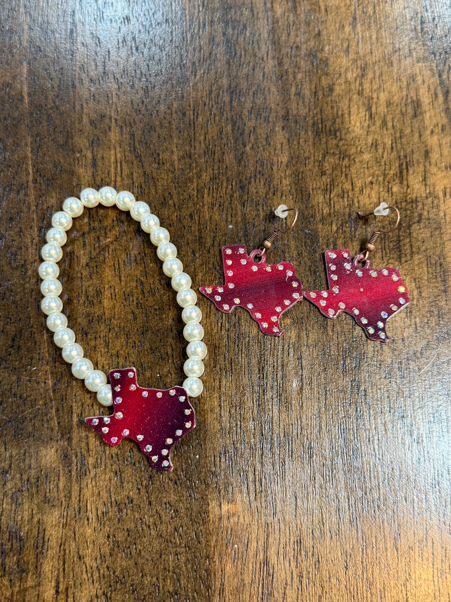 Texas Earrings and Bracelet