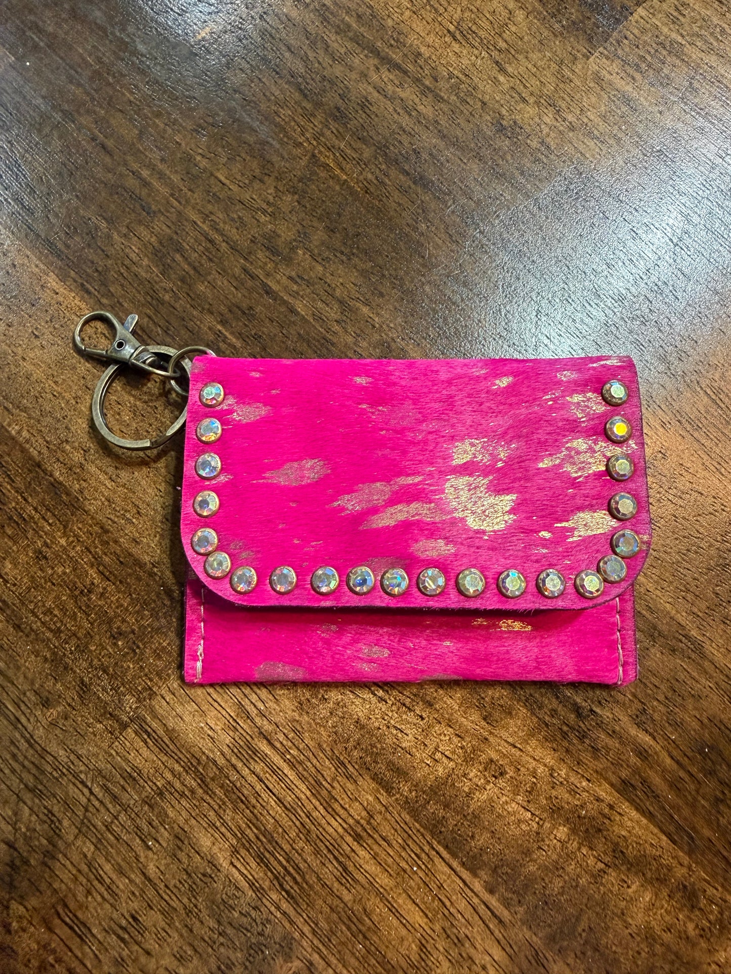 Keep It Gypsy Dolly Hot Pink Hair On Hide Card Holder