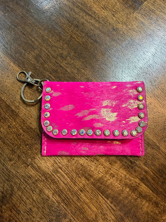 Keep It Gypsy Dolly Hot Pink Hair On Hide Card Holder