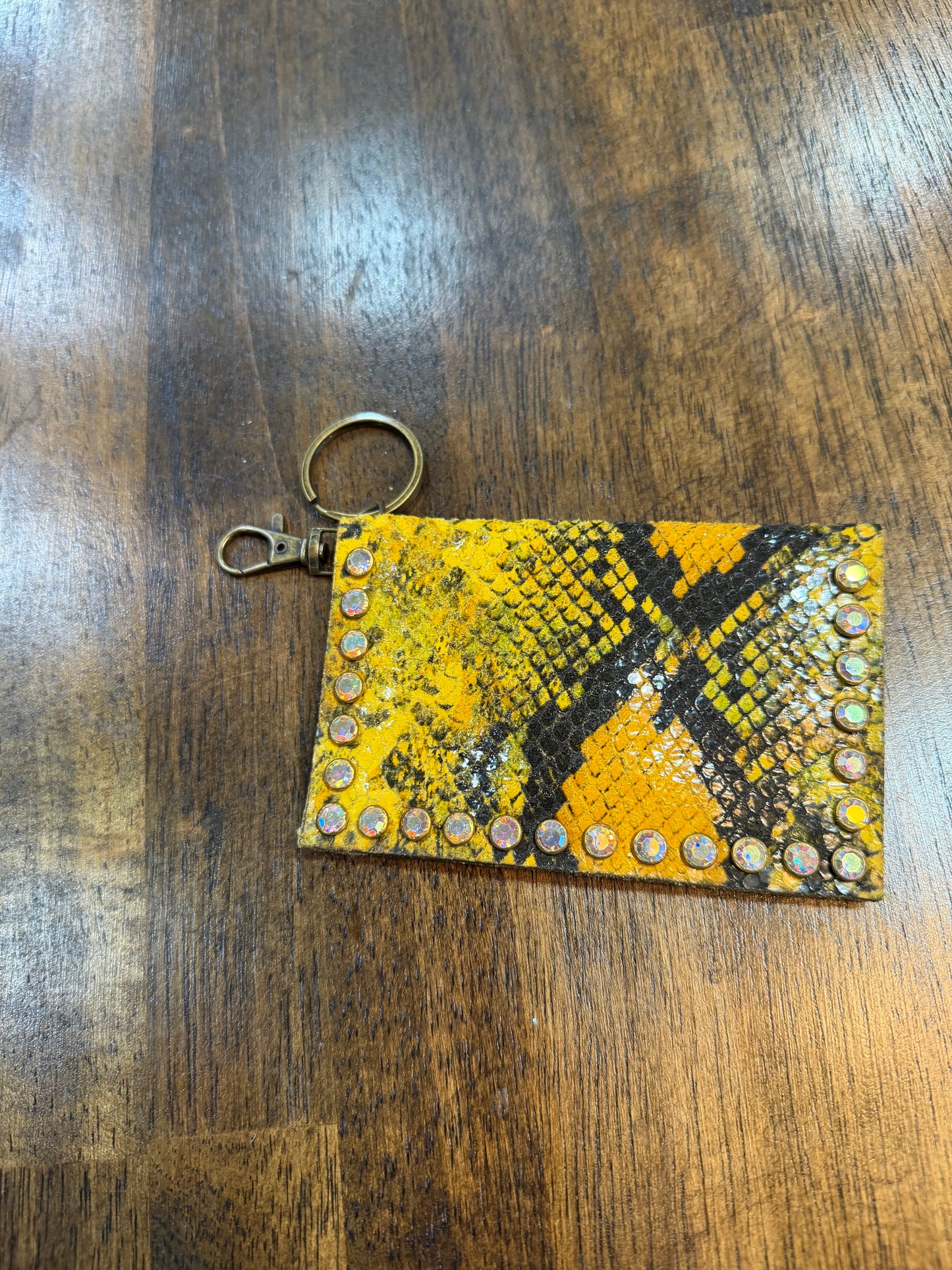 Keep It Gypsy Becca Yellow Snake Print Card Holder