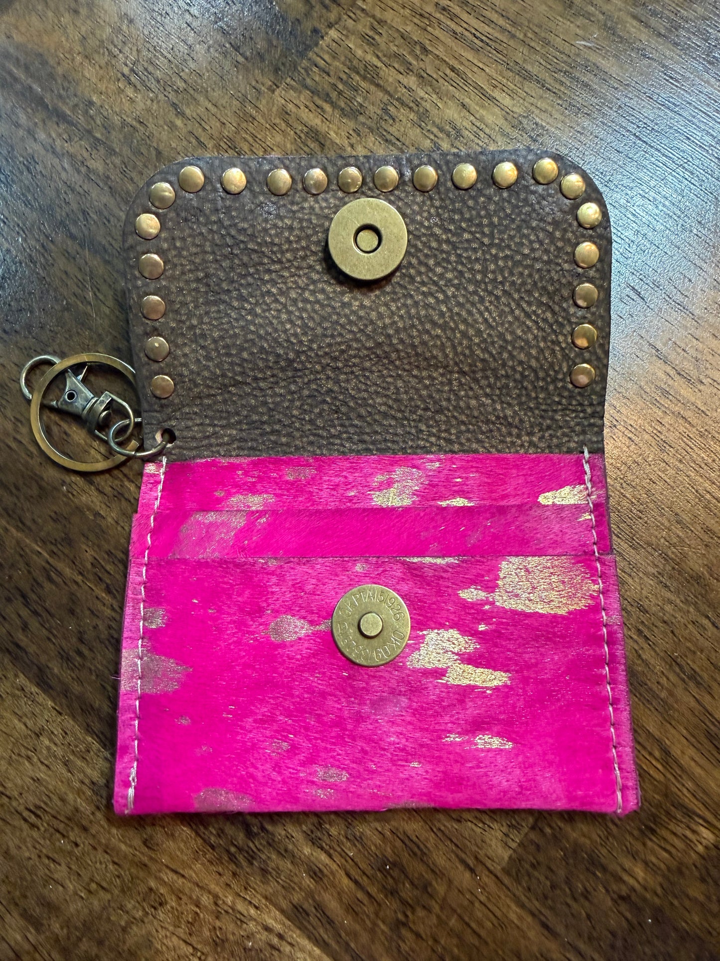 Keep It Gypsy Dolly Hot Pink Hair On Hide Card Holder