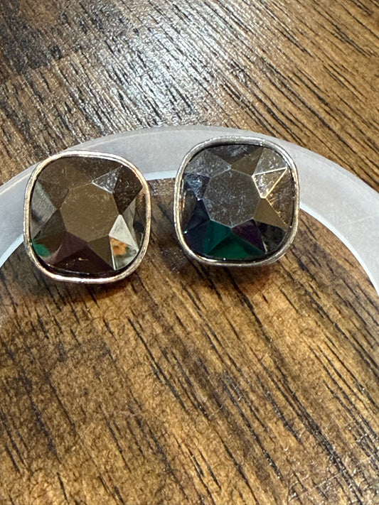 Cushion Cut Stone Earrings