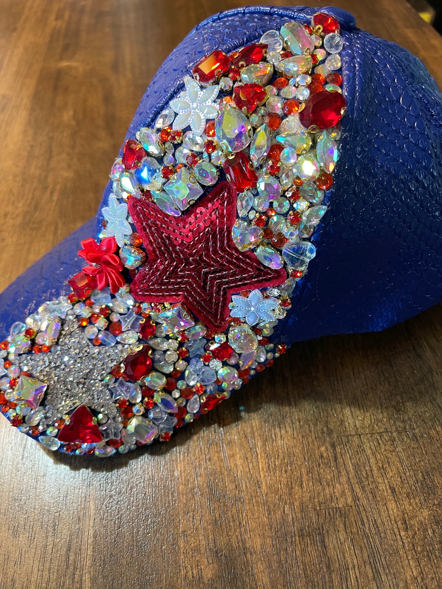 Red White and Blue Bling Cap