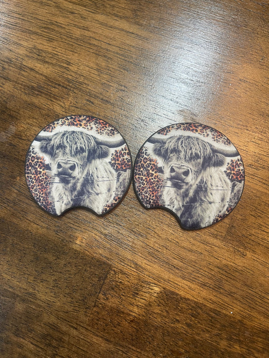 Highland Cow Car Coaster