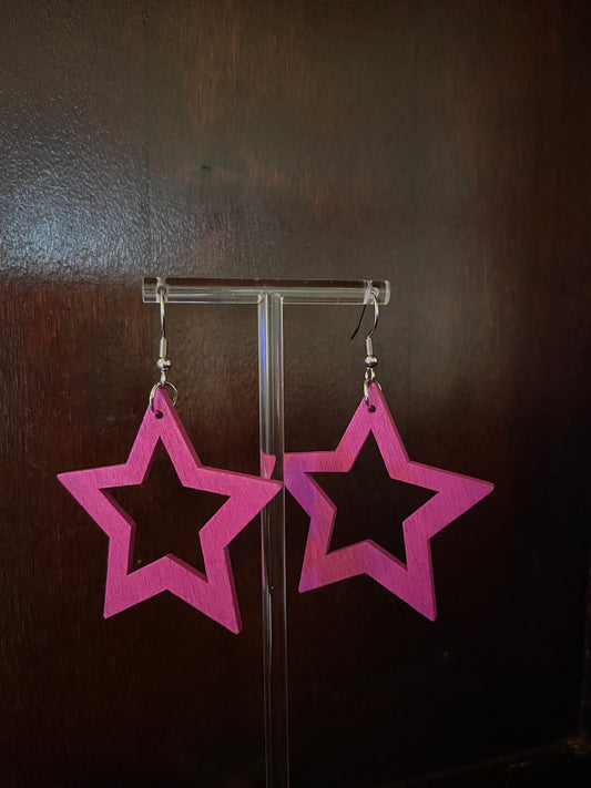 Pink Star Earrings