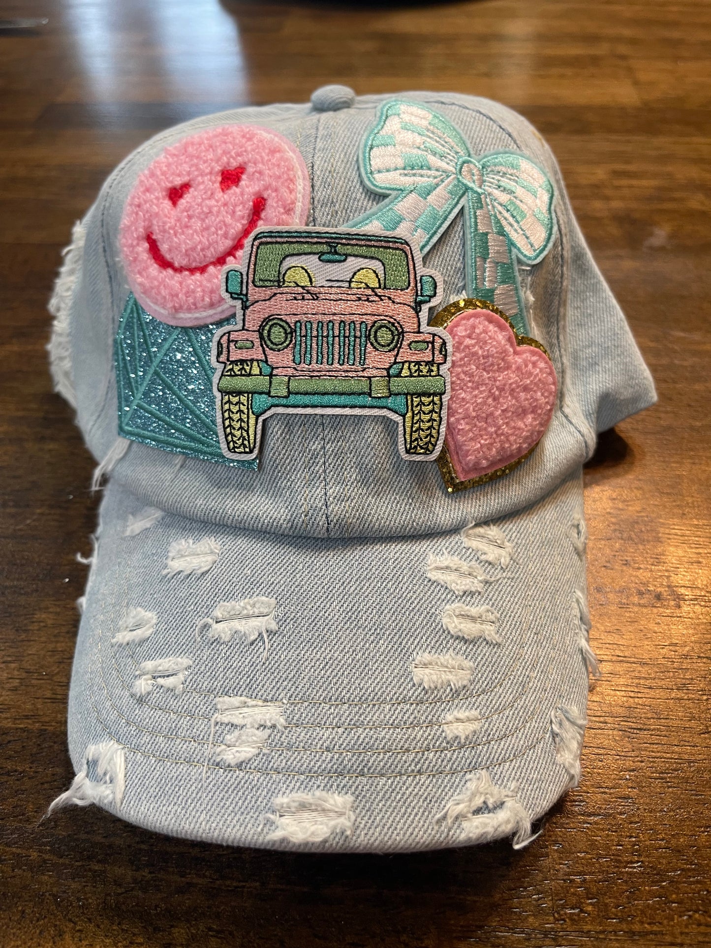 Distressed Denim Jeep Cap