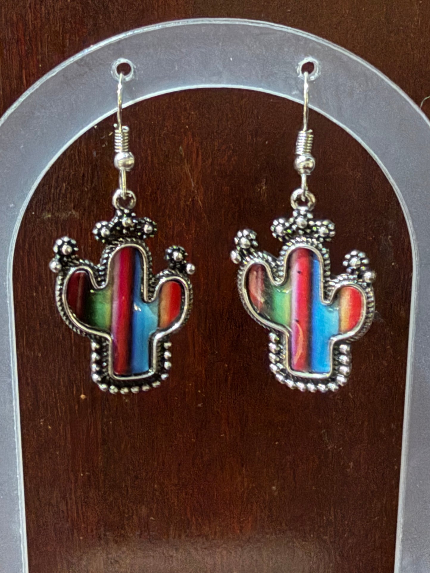 Serape Cactus Earrings