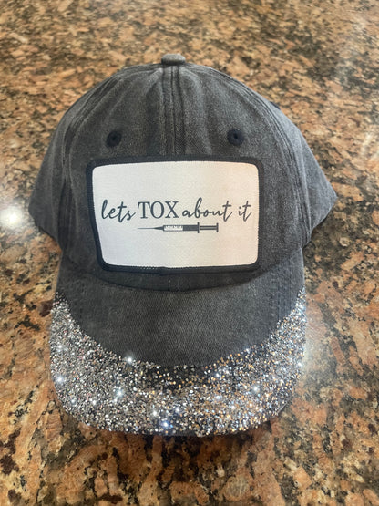 Let’s Tox About It Glitter Ponytail Cap