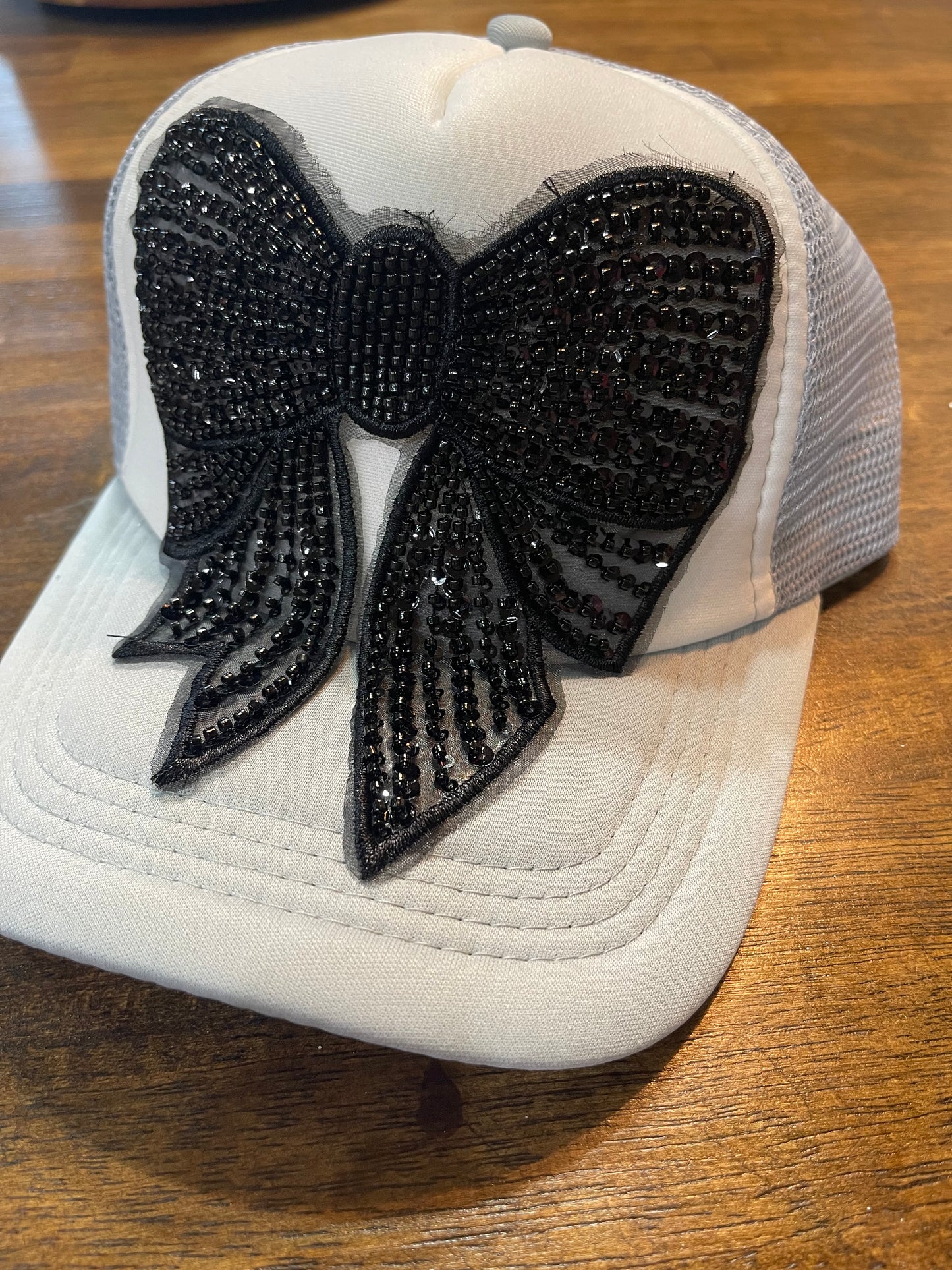 Sequined Bow Trucker Cap