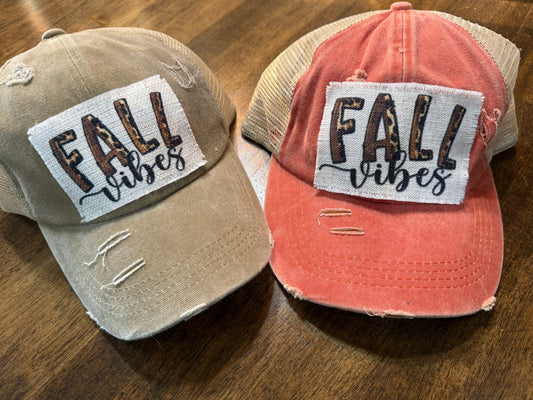 Fall Vibes Ponytail Trucker Cap