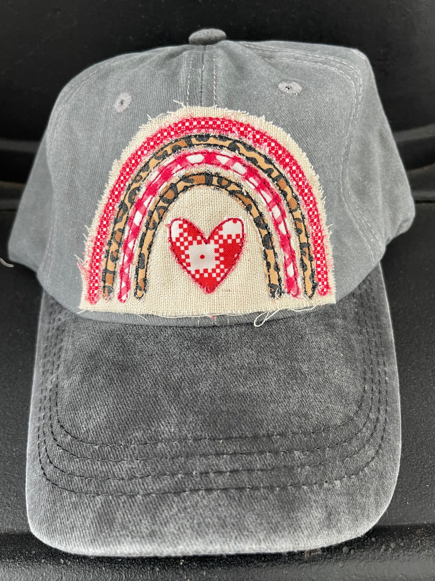 Women’s Grey Cap with Heart and Rainbow Cap Patch