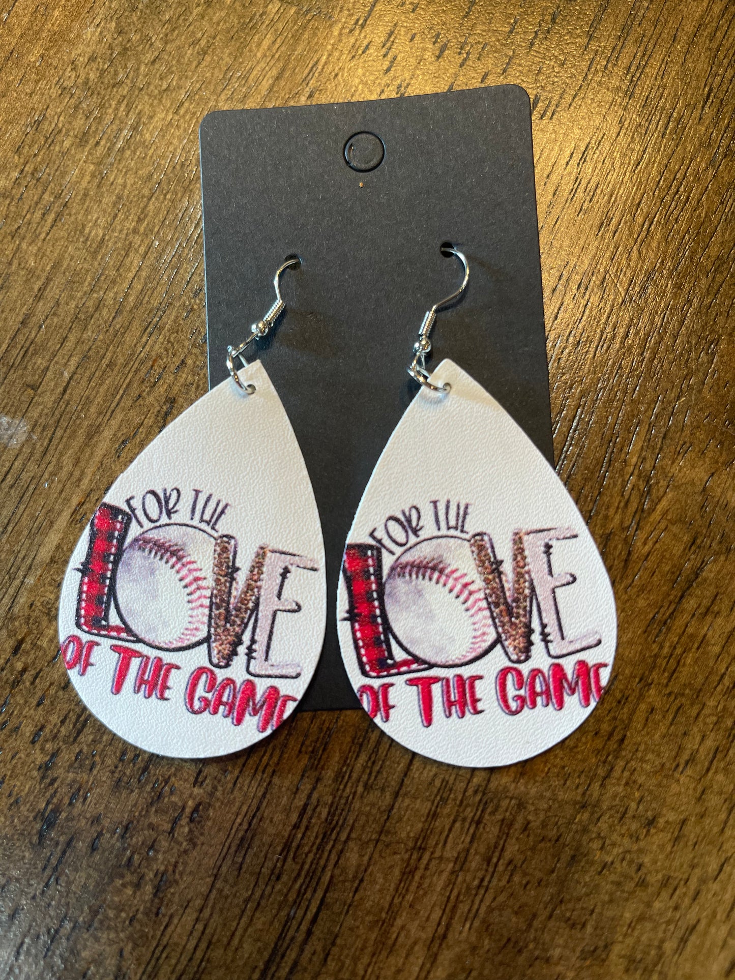 Baseball Reversible Faux Leather Earrings