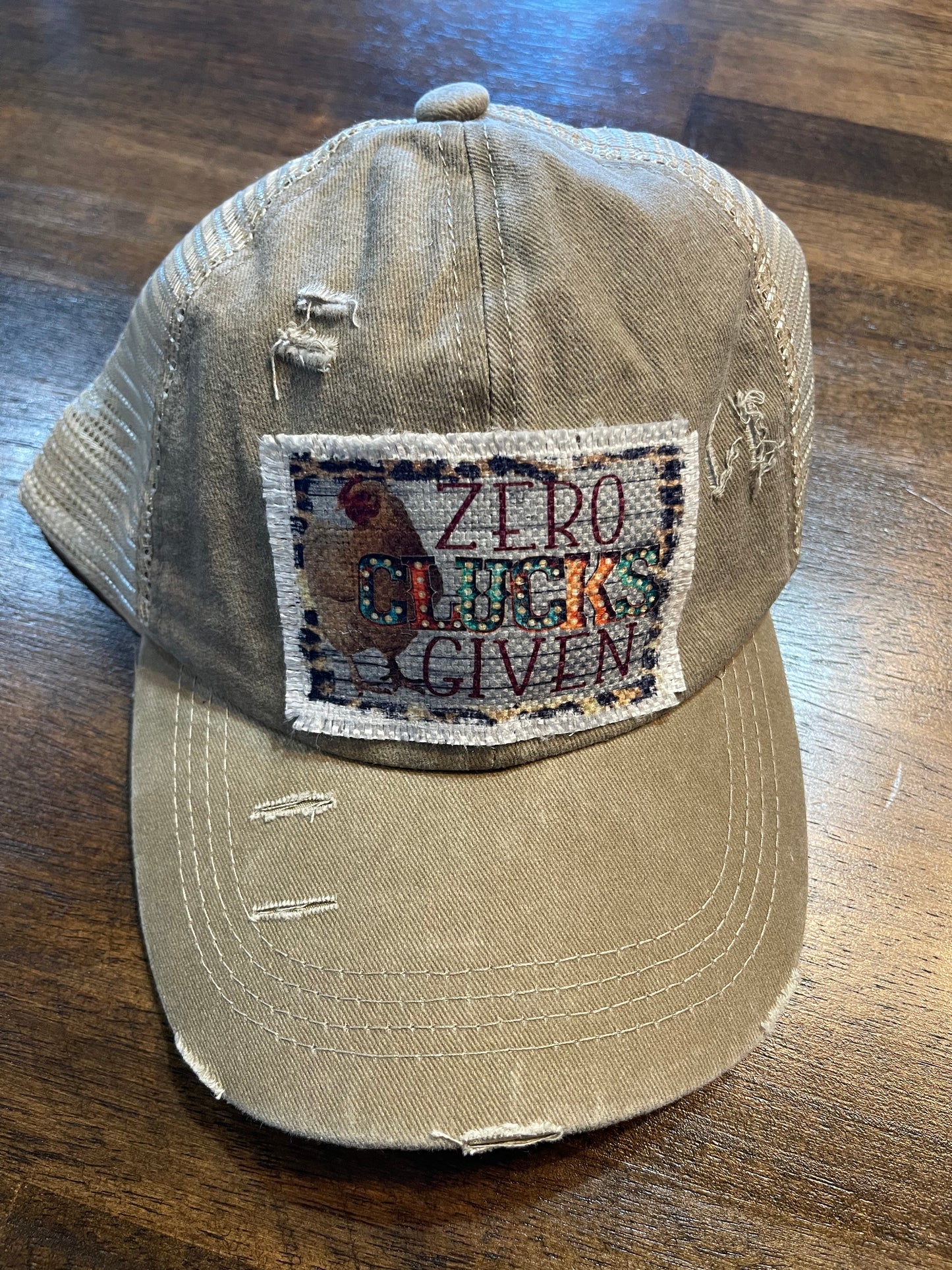 Zero Clucks Given Tan Ponytail Cap