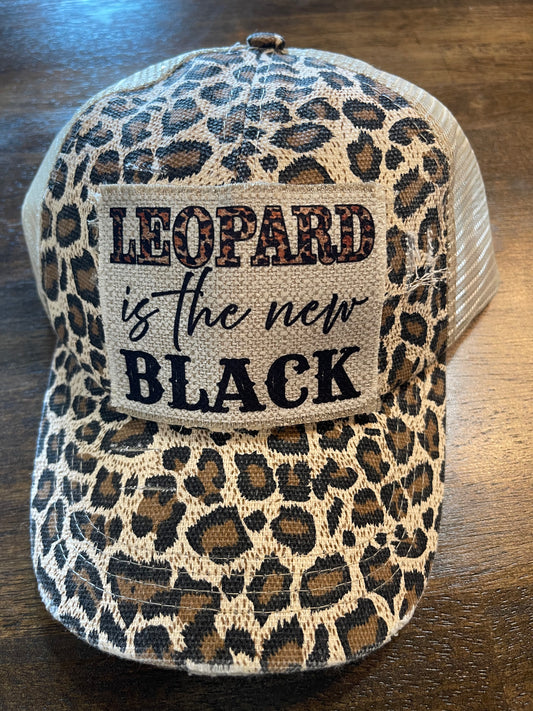 Women’s Leopard Is The New Black Ponytail Cap