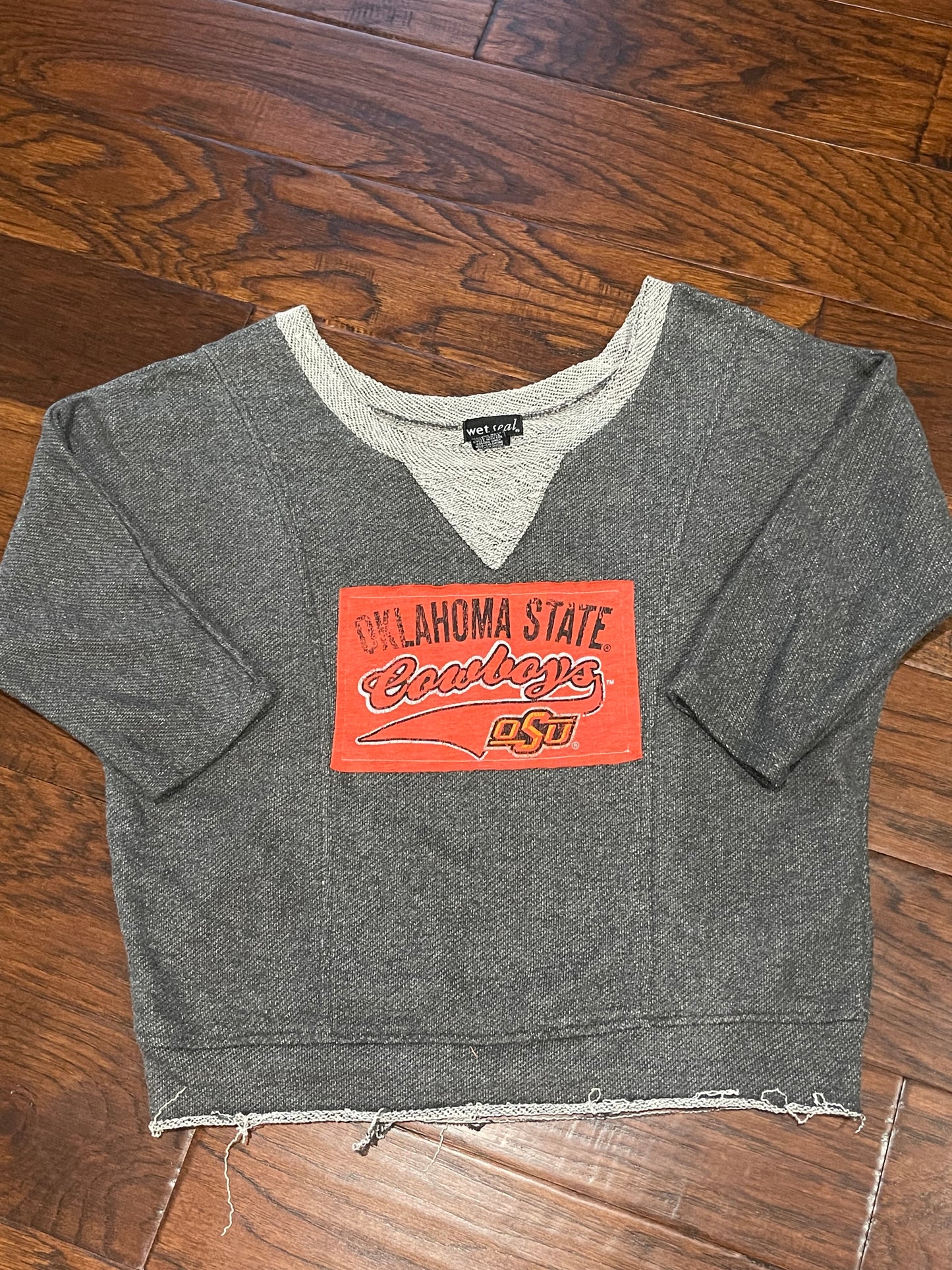 Wet Seal Upcycled Sweatshirt Oklahoma State Medium