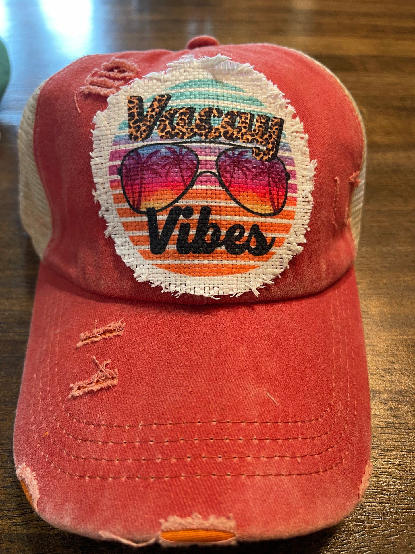 Women’s Orange Distressed Vacay Vibes Patch