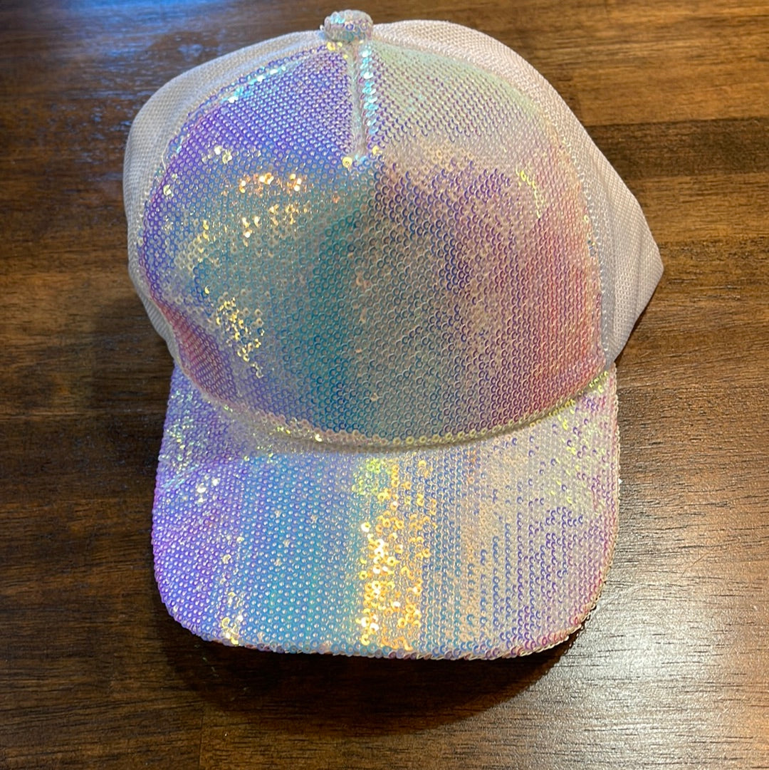 Women’s Iridescent Sequin Trucker Cap