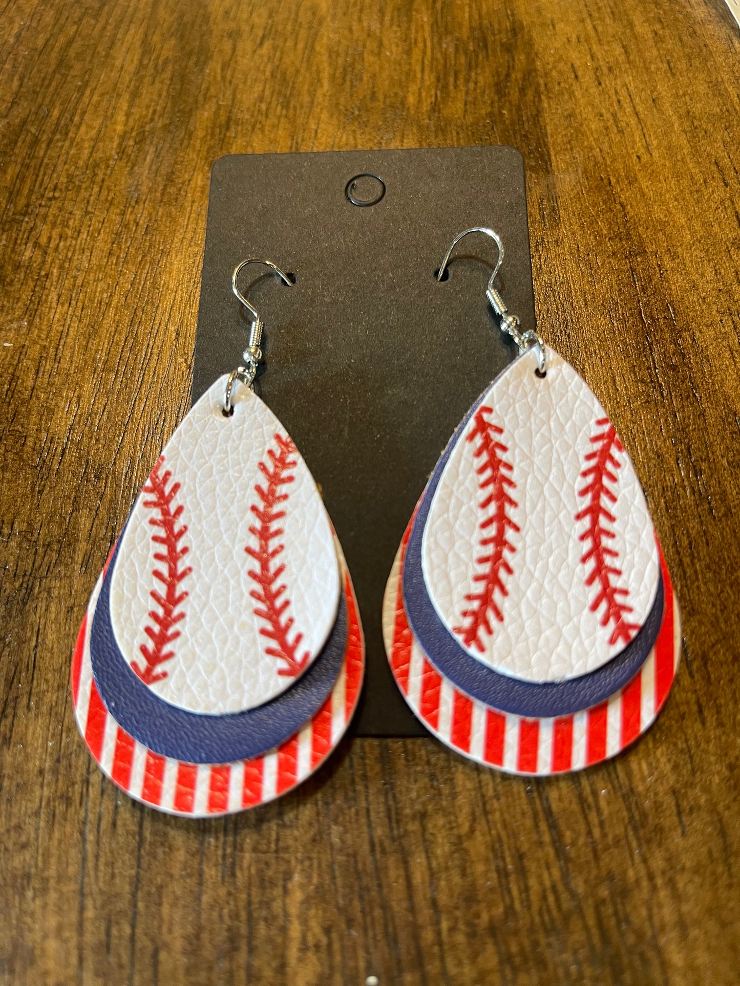 Baseball Layered Earrings